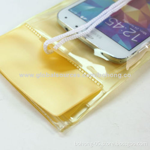 Universal Waterproof Bag, Made of PVC Material, Magic Sticker Fix Phone with Pull Rope